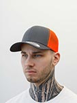 Бейсболка FLEXFIT арт. 6606T (темно-серый / оранжевый)